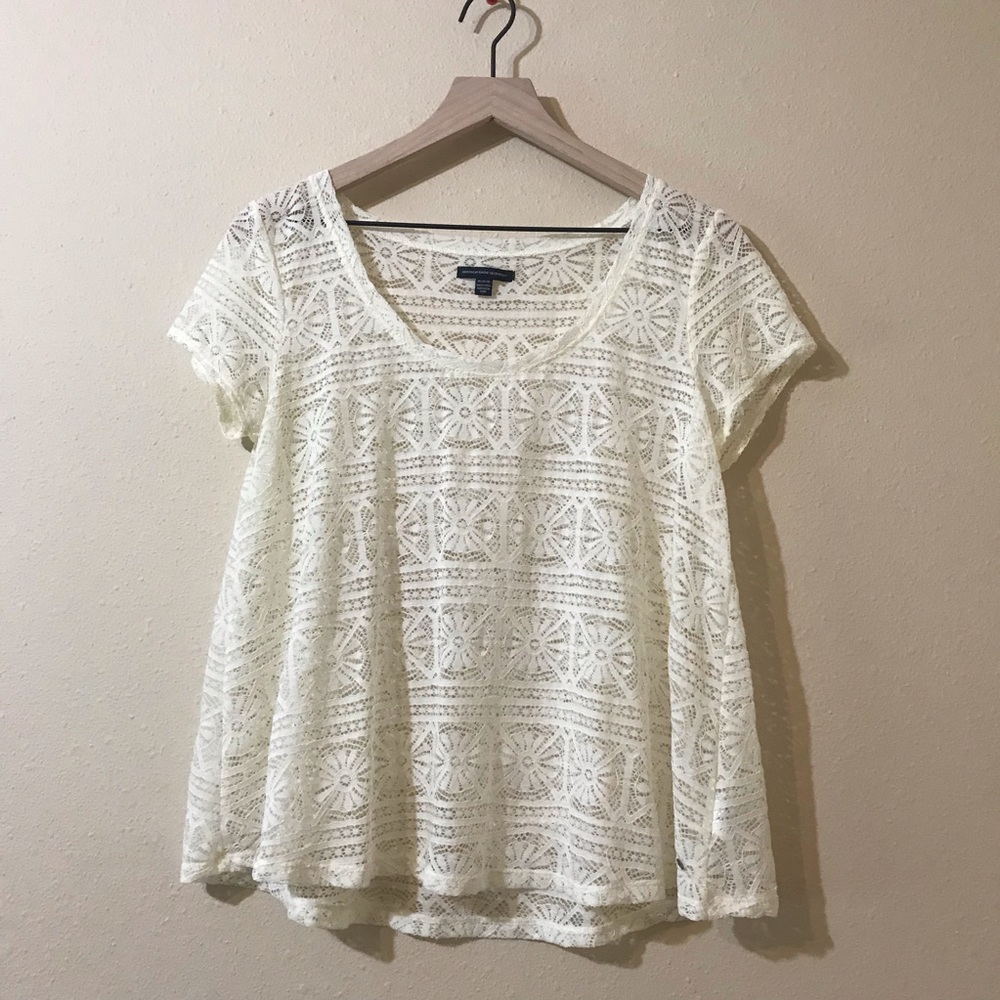 ⚡️3/$20⚡️AEO | American Eagle white lace top